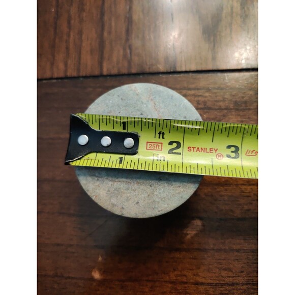 Round Trinket Jewelry Box Gray Marble Stone Made In Brazil 2.25" Vintage - Picture 5 of 5